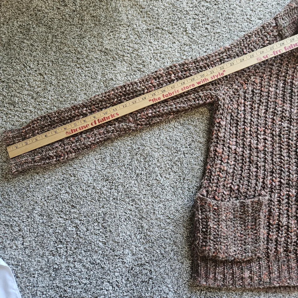 Wilfred Free Aritzia Erable Chunky Wool & Alpaca Zip Brown Cardigan Large - Picture 8 of 9